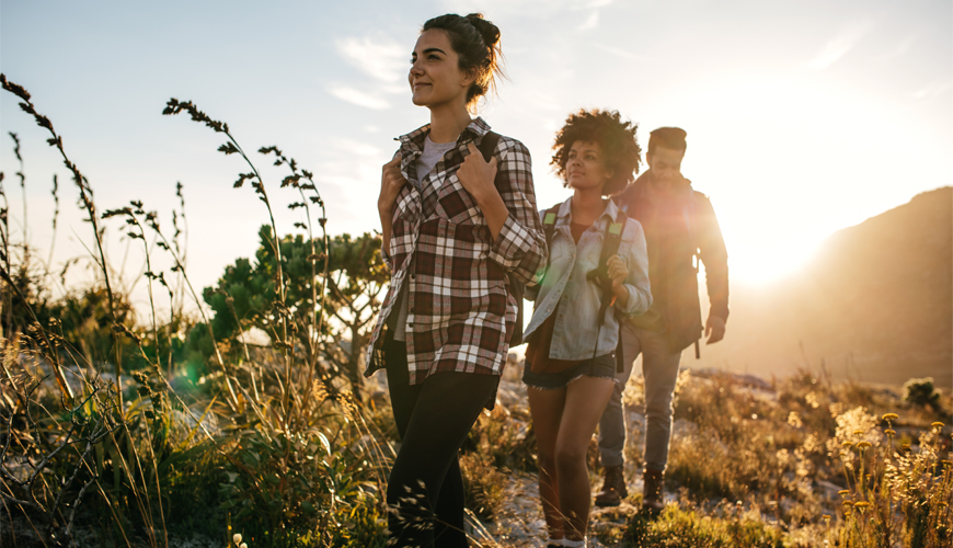 group hiking 