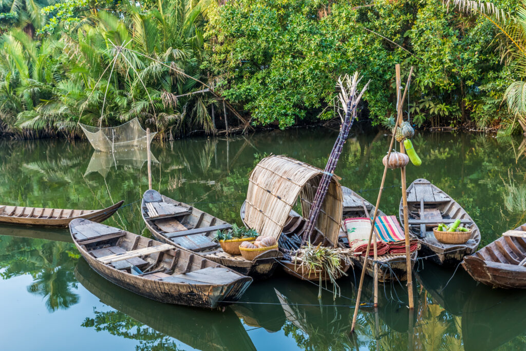 Boats, Mekong River Delta, Laos, Asia