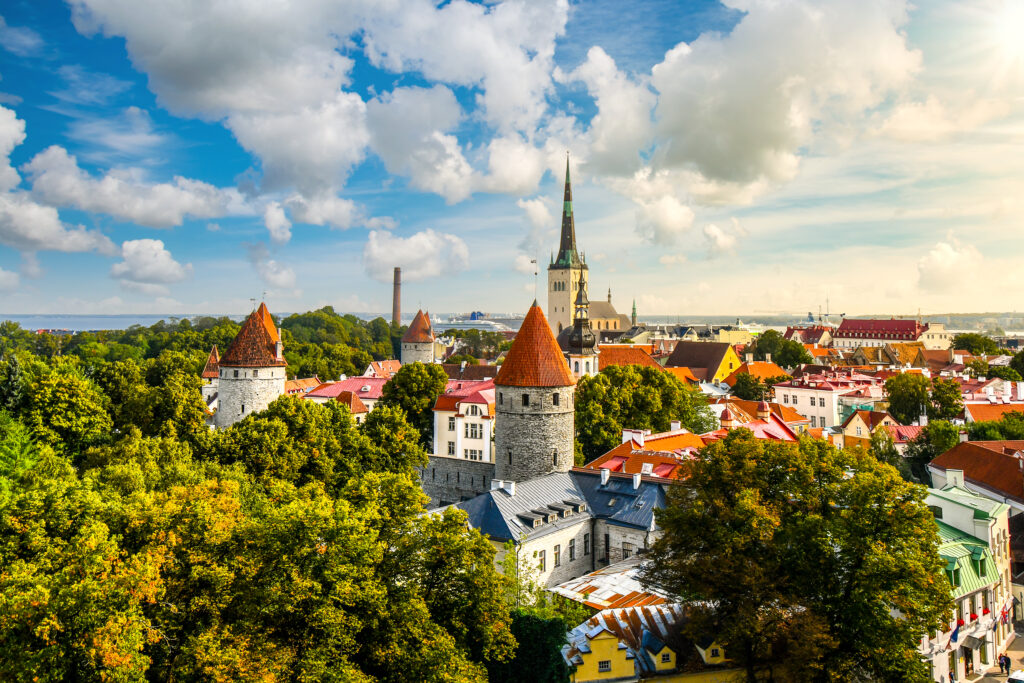 Medieval walled city of Tallinn, Estonia, Europe