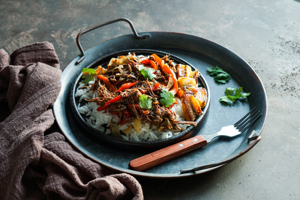Ropa Vieja with Fried Plantains, Central America