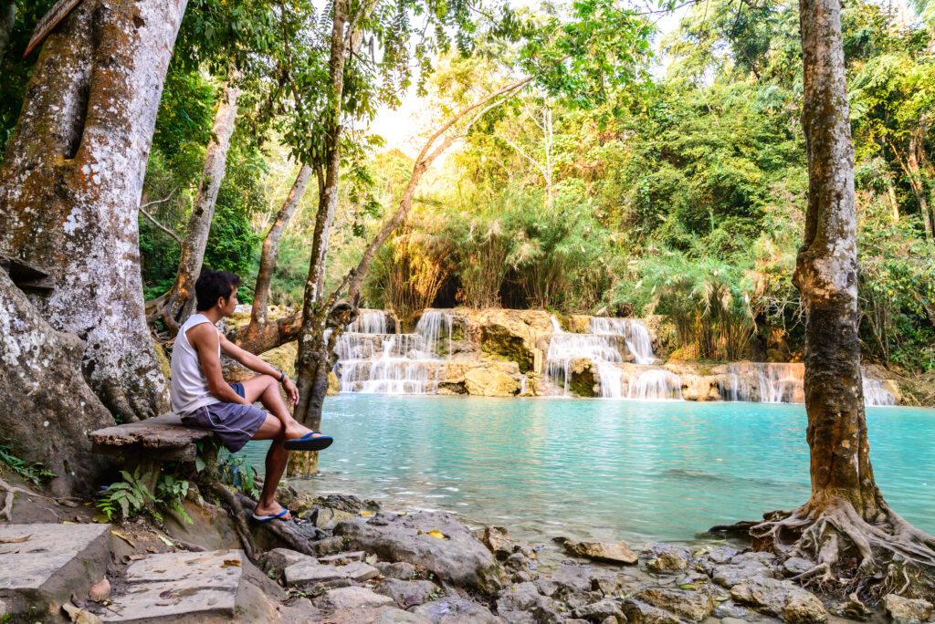 Tat Kuang Si Waterfall at Luang Prabang, Laos, Asia