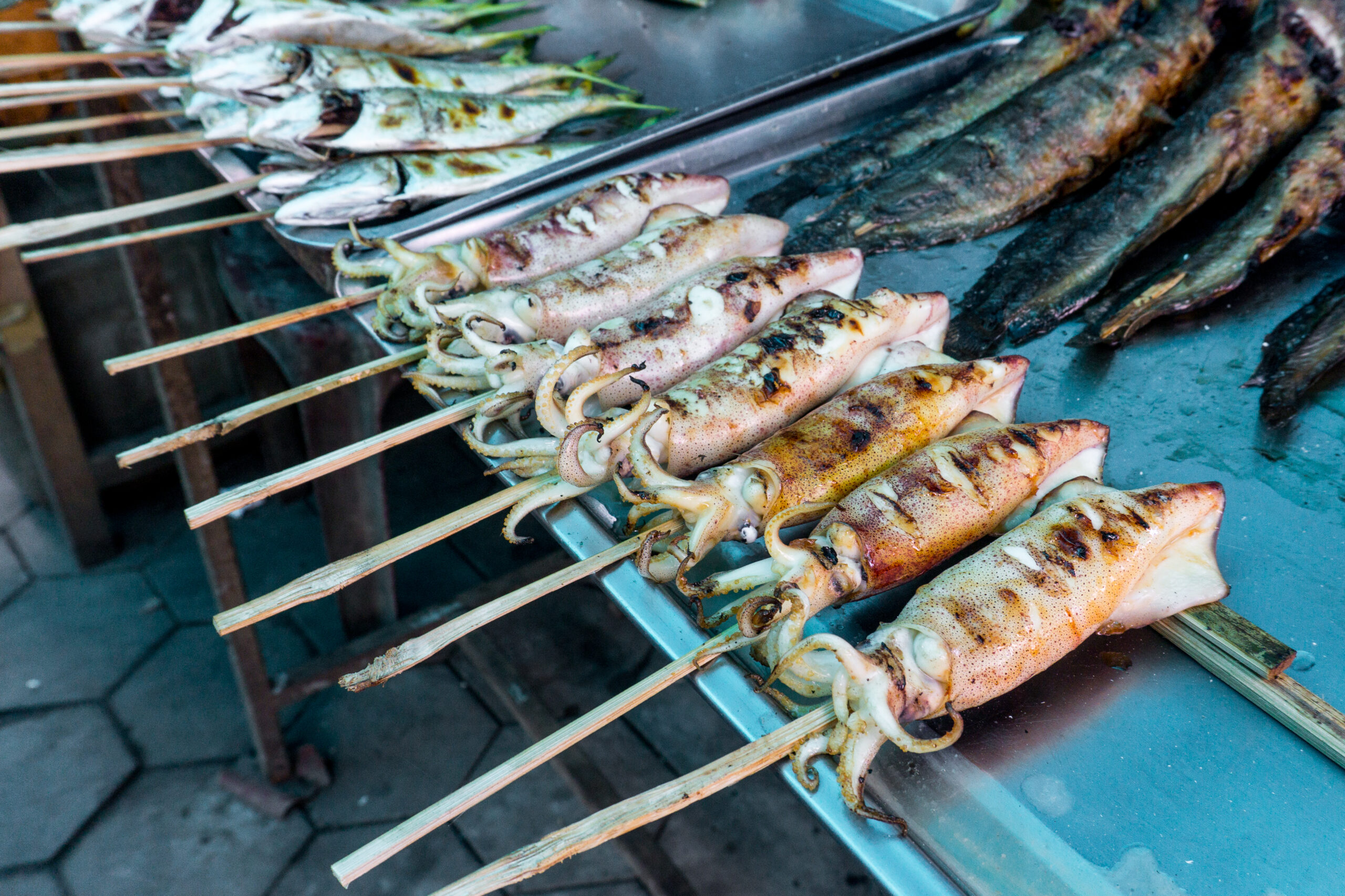 Squid, Kep, Cambodia, Asia